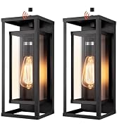 mirrea Modern Outdoor Porch Light Patio Light in 2 Lights Dusk to Dawn Photocell Sensor with Matt...