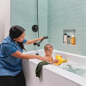 Image of the In2ition hand shower with hand shower docked and undocked