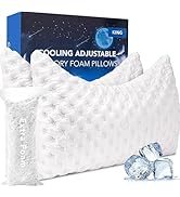 KUCEY Cooling Side Sleeper Pillow for Neck and Shoulder Pain, Luxury Shredded Memory Foam Curved ...