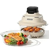 MAGNIFIQUE 12-in-1 Glass Air Fryer & Multi Cooker Combo, Non Toxic Air Fryer and Slow Cooker with...
