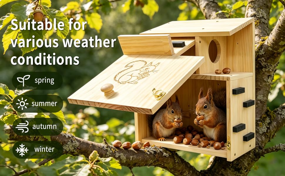 Large Wooden Squirrel Houses for Outside