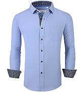 Alex Vando Mens Dress Shirts Wrinkle Free Regular Fit Stretch Bamboo Button Down Shirt