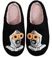 Halloween Slippers for Women Men, Halloween Pumpkin Slippers, Soft Plush Spooky Slipper, Cute Car...