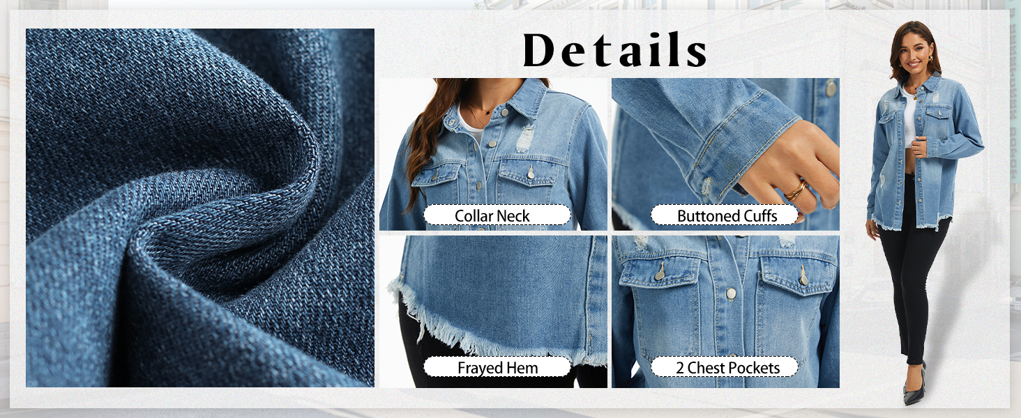 Casual jean jacket women fashion jackets for women classic denim jacket for women