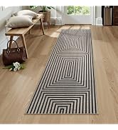 Collive Easy Jute Outdoor Porch Runner Rug 6ft, Washable Modern Geometric Kitchen Carpet Runners ...