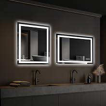 Led Bathroom Mirror Lighted vanity mirror Wall Mounted light Backlit Makeup Mirror Anti-Fog Dimmable