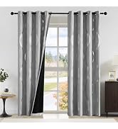 NICETOWN Black Velvet Blackout Curtains 96 inch Long for Bedroom and Living Room, Thermal Curtain...