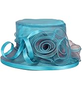 F FADVES Elegant Wide Brim Fascinator Hat for Women, Detachable Headband & Clip, Faux Linen Mesh Bow