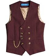 SevenBoy Men's Casual Suit Vest Regular Fit Wool Herringbone Waistcoat For Wedding and Party