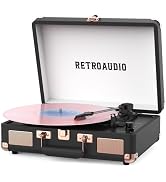 Vinyl Record Player with Built-in Speakers 3-Speed Vintage Record Player Bluetooth Portable Suitc...