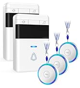 Wireless Caregiver Pager, Emergency Panic Call Button, Medical Alert Systems with 1-SOS Button an...