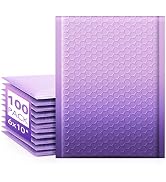 Fuxury Opaque 4x8 Bubble Mailer 100 Pack,Gradient Purple Cute Design Bubble Envelopes,Strong Adhe...