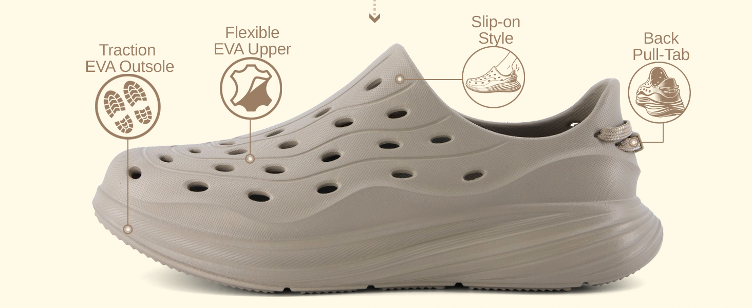 Fuel-M, cushionaire, men's recovery clog sneaker, lifestyle