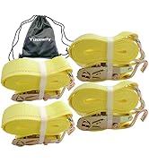 Yuoneiy Ratchet Straps Heavy Duty (4PK) 2" x 30' x 10000 lbs J Hook Tie Down Straps Ratcheting