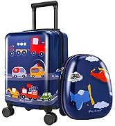 iPlay, iLearn Unicorn Kids Luggage, Girls Carry on Suitcase W/ 4 Spinner Wheels, Pink Travel Lugg...