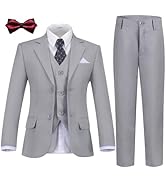 Boys Formal Suit Set Kids Tuxedo Suits for Boys Easter Wedding Outfit with Ties and Pocket Square