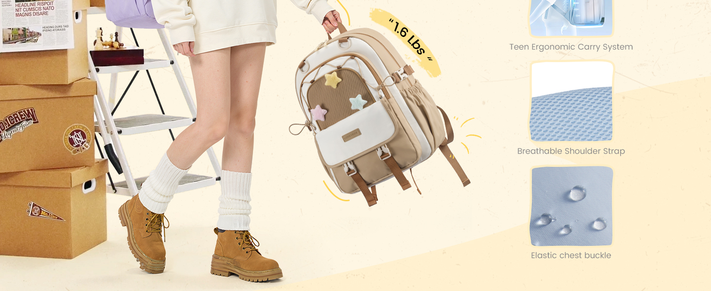 LOVEVOOK School Backpack for Teen Girls
