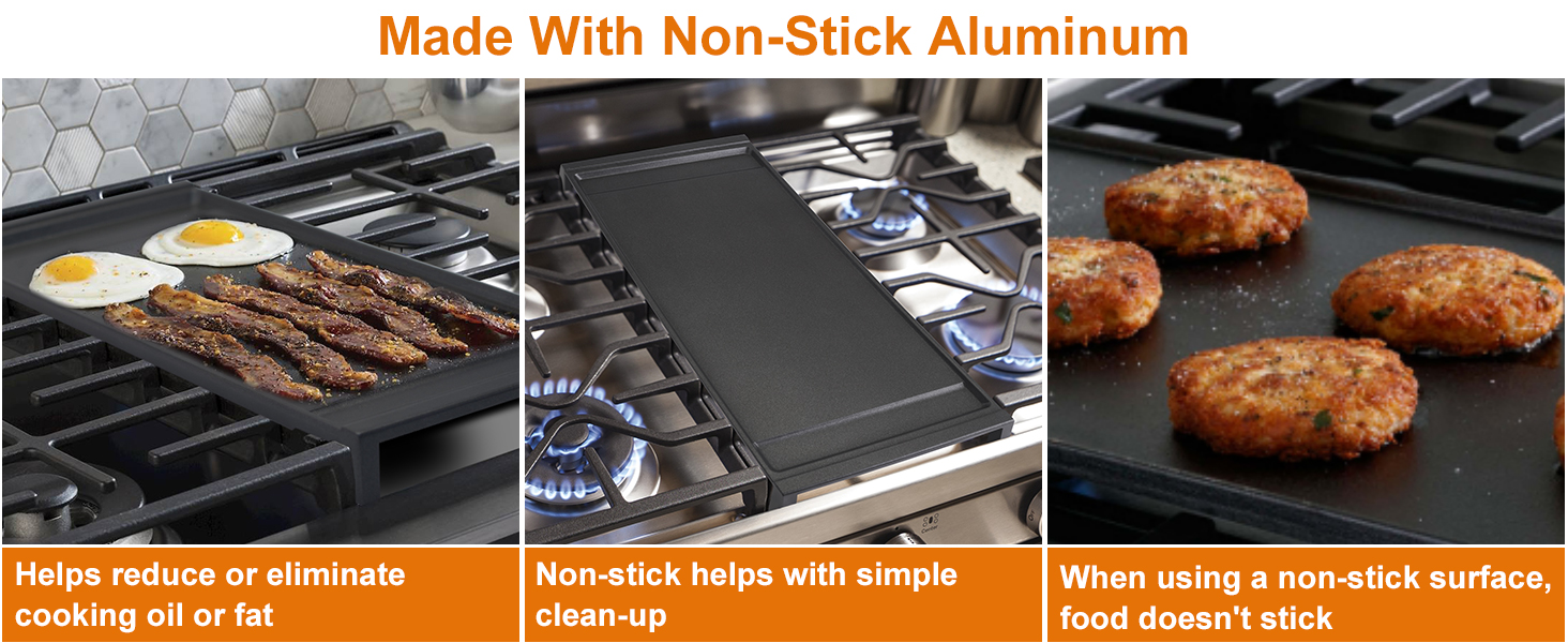 WB31X24738 Griddle Compatible With GE Gas Stove Center Grate