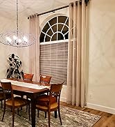 BONZER Linen Textured Diamond Print Curtains - Light Filtering Grommet Window Drapes for Bedroom,...