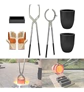 Nelyrho #6 (13.2lbs-6kg) Crucible Tongs Set with Lifting Tongs, Pouring Tongs and 2 Graphite Cruc...