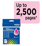 Brother Genuine LC506XXLC Cyan Super High Yield Ink: Up to 2,500 pages*