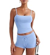 YEOREO Womens Two Piece Lounge Sets Tank Tops Shorts Matching Sets 2 Piece Workout Elsiie Outfits