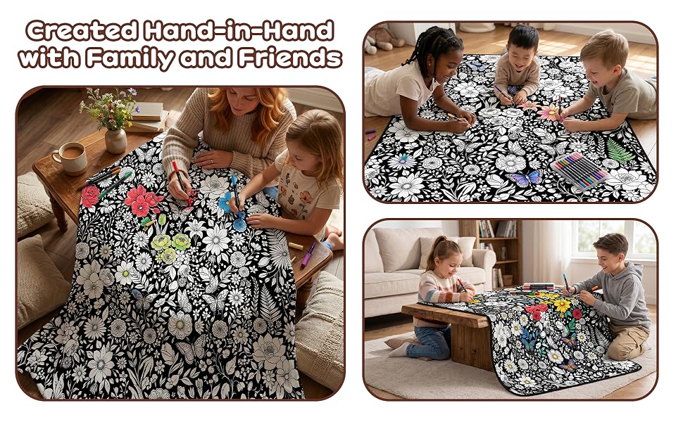 Flower Theme Color Blanket
