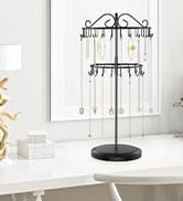 iDavosic.ly 6 Tier Metal Rotating Earring Holder Organizer