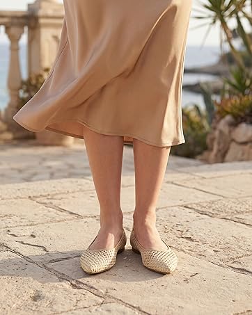 mesh brown flats for women