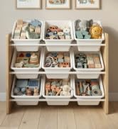 Humble Crew Toy Storage Organizer with 20 Removable Storage Bins for Kids Playroom, 4-Tier Toddle...