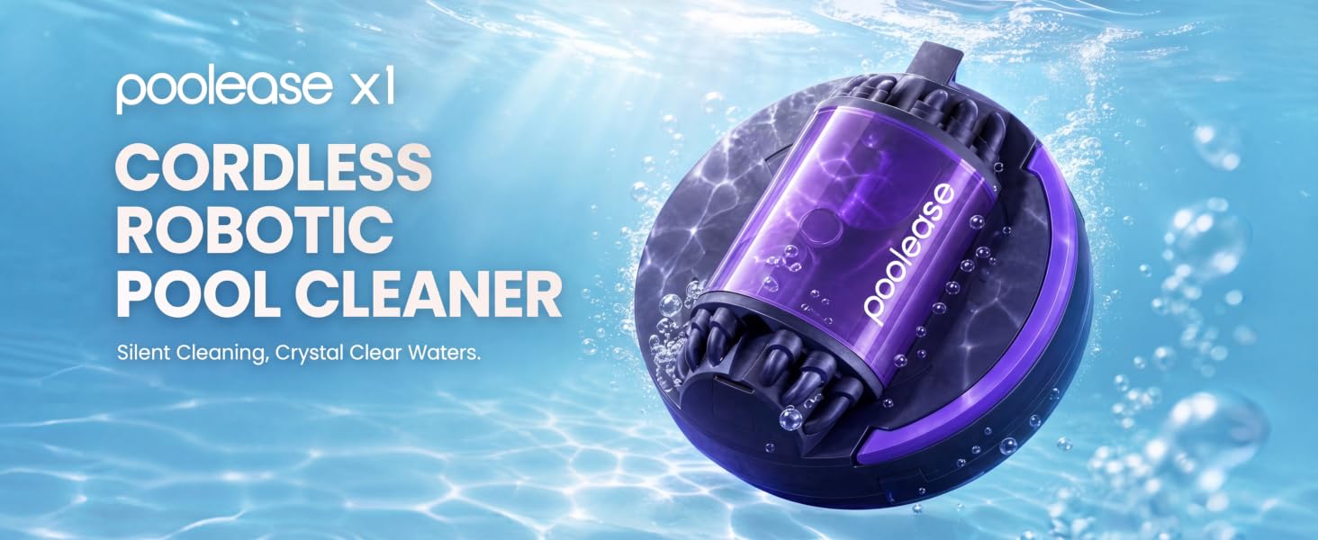 Cordless Robotic Pool Vacuum with Dual high-Powerful Motors