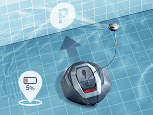 Digital interface or navigation screen displays with blue background showing location or mapping icons