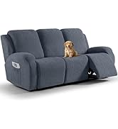 VANSOFY Oversized Recliner Chair Cover, 4-Pieces Stretch Recliner Covers for Recliner Chair Soft ...
