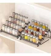 4 Tier Spice Rack Organizer for Inside Cabinet Expandable Display Riser Shelf Seasoning Organizer...