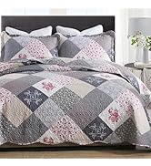 ENJOHOS Navy Blue 138x122 Extra Wide Oversized King Quilts - California King Bedspread, Reversibl...