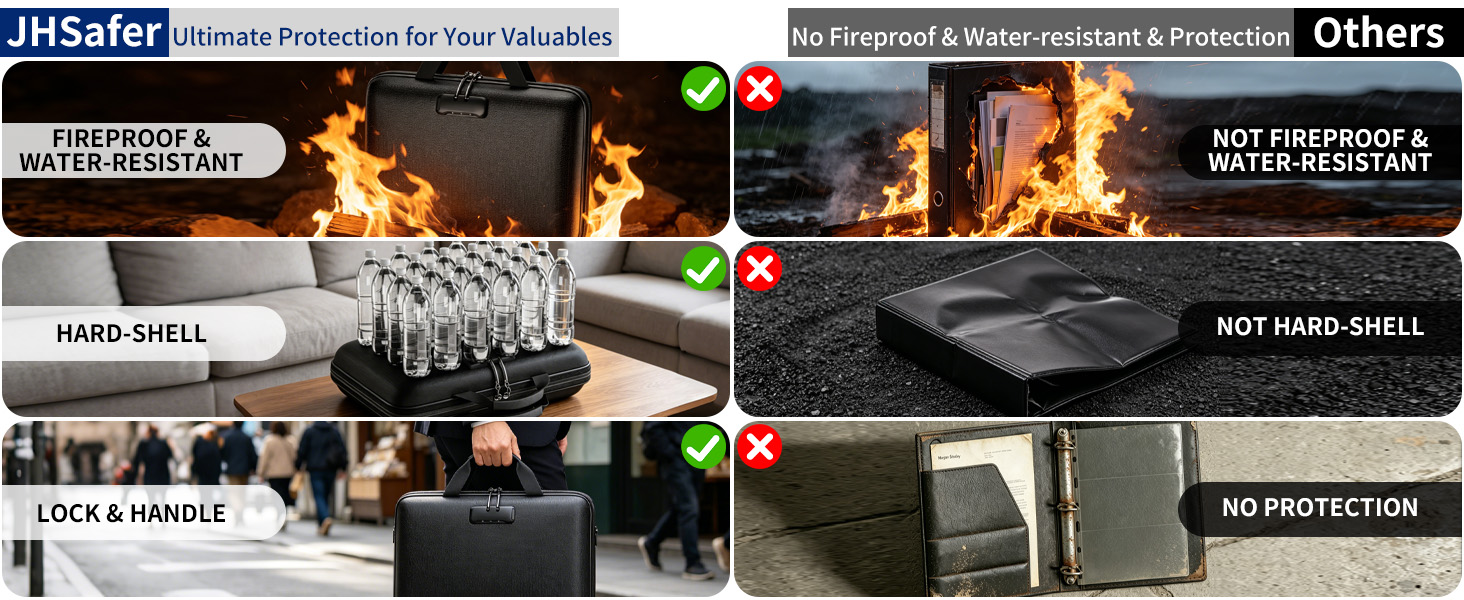 JHSafer fireproof & water-resistant file binder