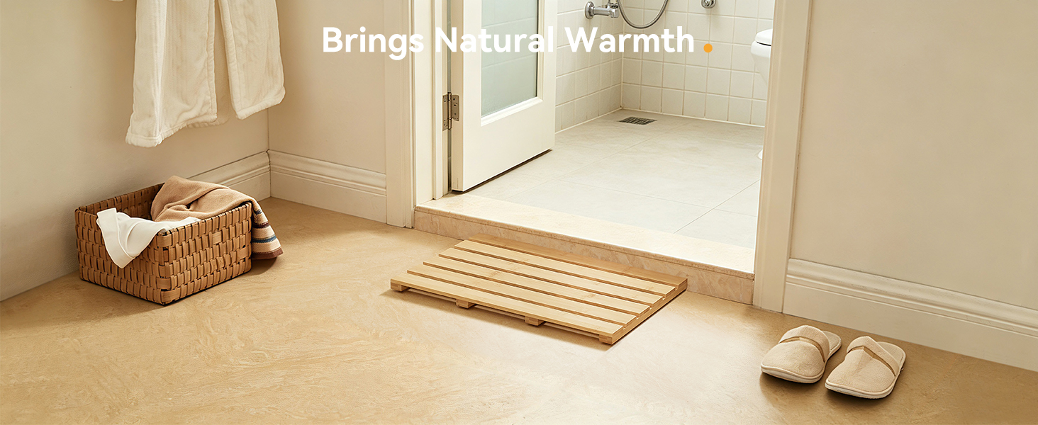 Wooden shower mat