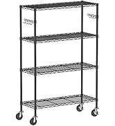 3 Tier Rolling Cart Heavy Duty, Utility Cart with Wheels Kitchen Storage Cart Metal Cart Organize...