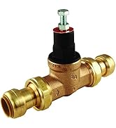 SharkBite 3/4 Inch EB45 Double Union Pressure Regulating Valve (PRV), Push to Connect Brass Plumb...