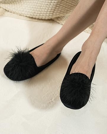 feather slippers for women