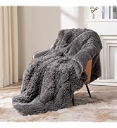 Topblan 15lbs Faux Fur Weighted Blanket Full Size, Ultra Soft Reversible Plush Sherpa Weighted Bl...