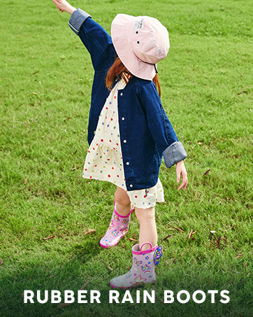 EUXTERPA Toddler-Kids Waterproof Light Up Rain Boots Patterns and Glitter Boots with Handles for ...