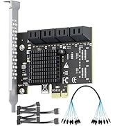 6-Port SATA Expansion Card (PCIe 3.0 x4 to 6Gbps SATA Card), Compatible with Windows/Mac/Linux/NAS