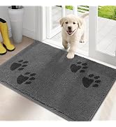 PURRUGS Dirt Trapping Door Mat 20" x 31.5", Non-Skid/Slip Machine Washable Microfiber Entryway Ru...