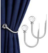 KAMANINA Silver Crystal Curtain Rod 72 to 144 Inches (6-12 Feet), 1 Inch Heavy Duty Curtain Rods ...