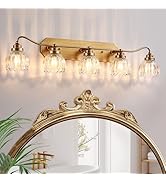 Vintage Bathroom Light Fixtures, 2 Light Gold Bathroom Vanity Light, Matte Antique Brass Finish w...