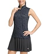 M MAELREG Golf Shirts for Women Sleeveless Collared Zip Up Patterns Polo Moisture Wicking Dry Fit...