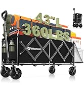 Hikemoon 400L Double Decker Wagon with Tailgate 54'' Extra Long, 560LBS Heavy Duty Wagons Carts F...
