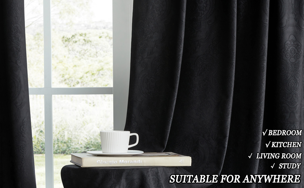 black curtain