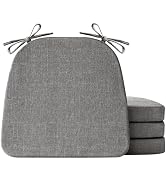 IASEAHK D-Shaped Chair Cushions for Dining Chairs 4 Pack Khaki